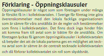 Förklaring - öppningsklausuler