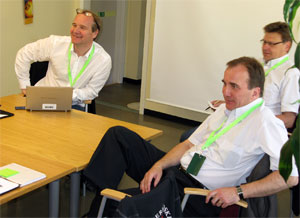 Stefan Löfven och Anders Lago på besök