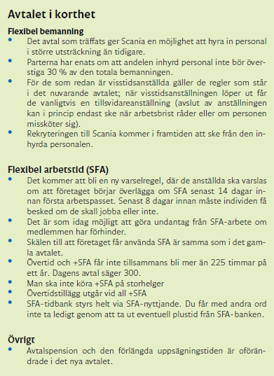 Nytt flexibilitetsavtal i korthet