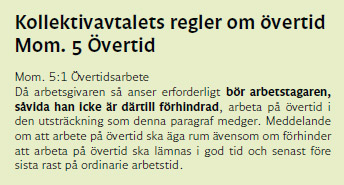 Kollektivavtalets regler om övertid